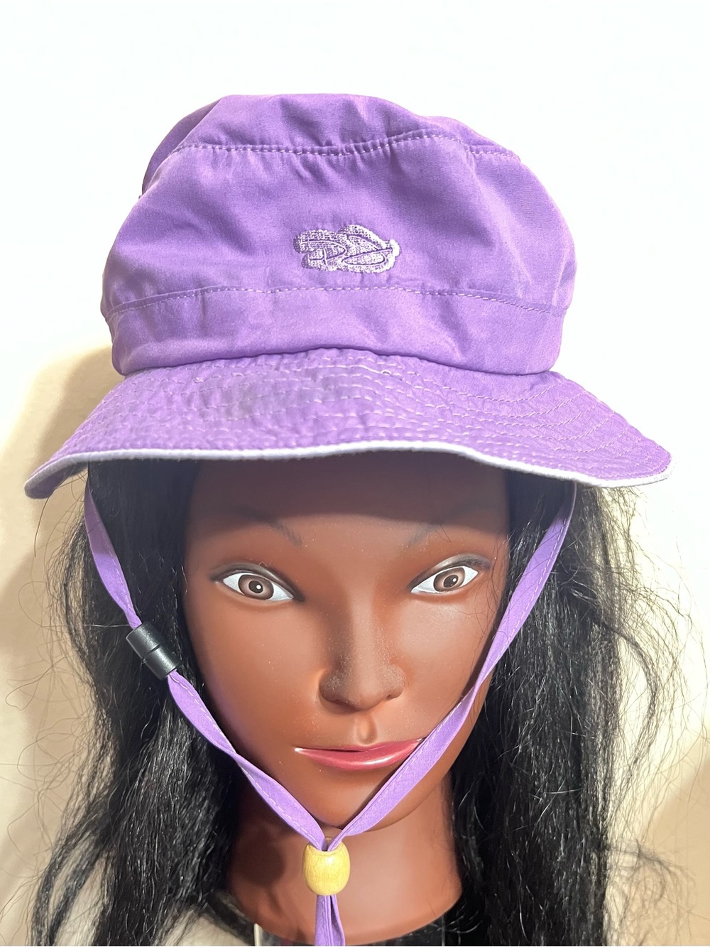 Panama Jack Youth Purple Sun Bucket Hat Chin Strap Size 4-6x